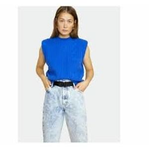 Les Coyotes De Paris Morris Sleeveless Blue Sweater